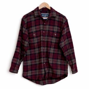 Field & Stream Heavy Flannel Long Sleeve Plaid Button Up 100% Woven Cotton Shirt